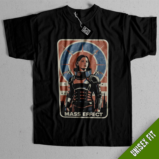 TEE NR 508 | FEMALE COMMANDER SHEPARD | MASS EFFECT SLEEVE T-SHIRT FOR M/F