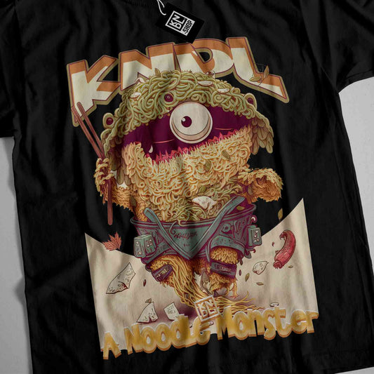 a black t - shirt with a picture of a monster on it