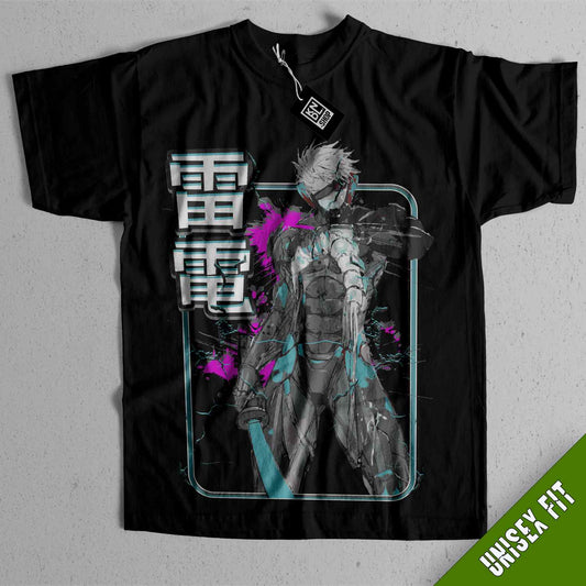 a black t - shirt with a picture of an anime character