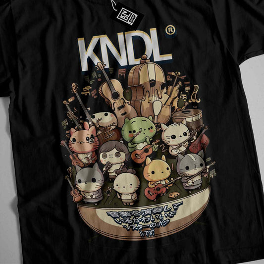 a t - shirt with a bunch of cartoon characters on it