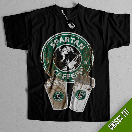 a black tshirt with the starbucks logo on it