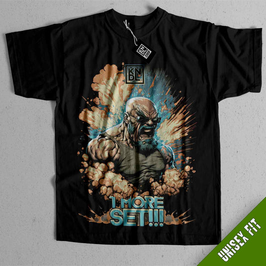 a black t - shirt with a picture of a man holding a gun