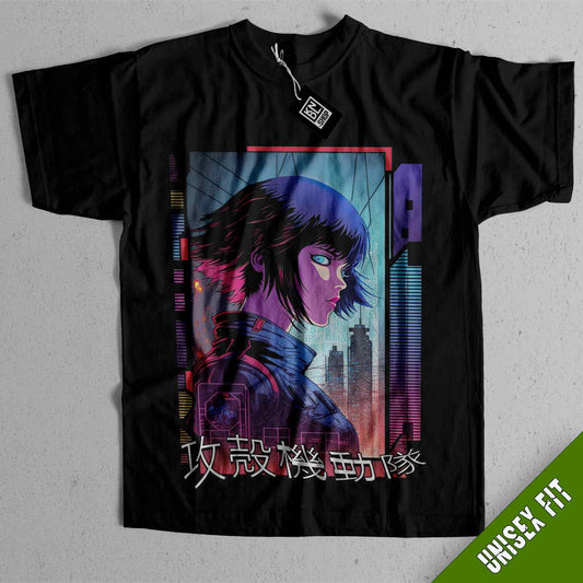 a black t - shirt with an anime character on it