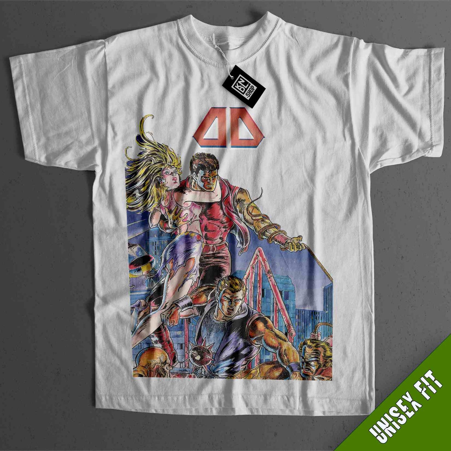 a white t - shirt with a picture of an anime character on it