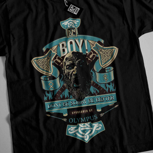 a t - shirt with an image of a man with two axes