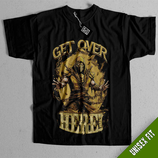 a black t - shirt with the words get over the edge on it