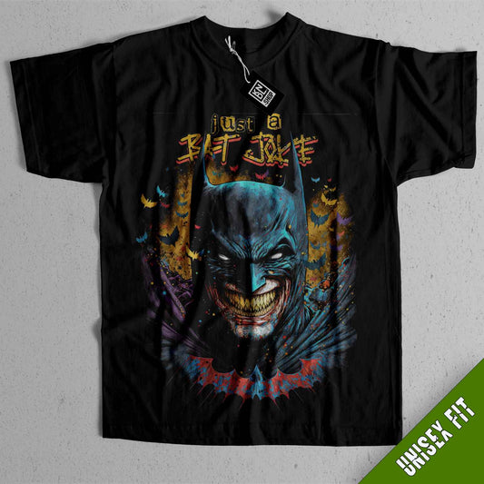 a black t - shirt with a picture of a batman on it