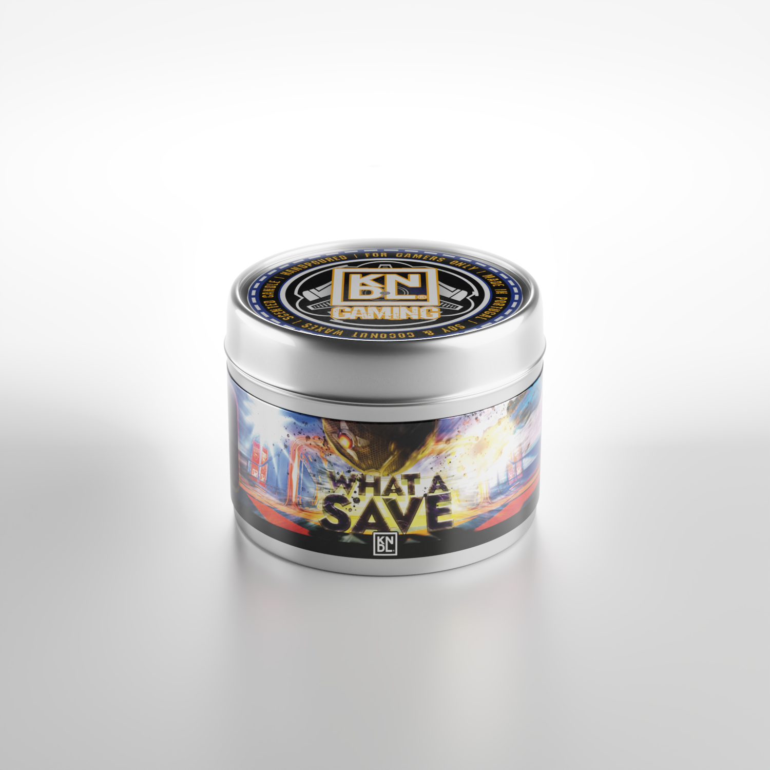 TIN NR 24 | WHAT A SAVE | ROCKET LEAGUE INSPIRED SCENTED CANDLE