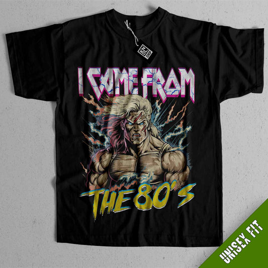 a black shirt with a picture of a wrestler on it