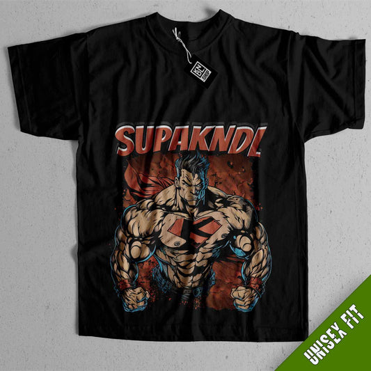 a black shirt with a picture of a man in the middle of it