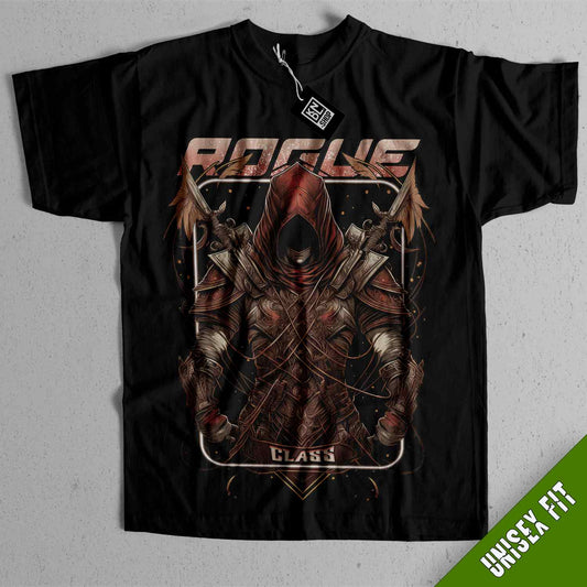 a black t - shirt with a picture of a man in armor