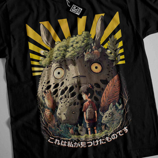 a t - shirt with a picture of a man and a dog on it