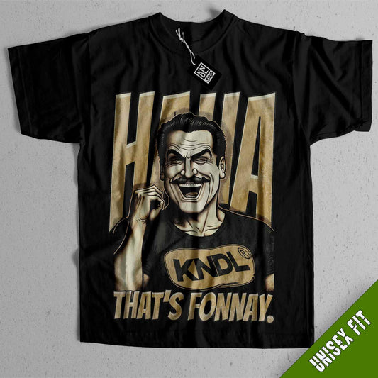 a black shirt with a picture of a man with a mustache