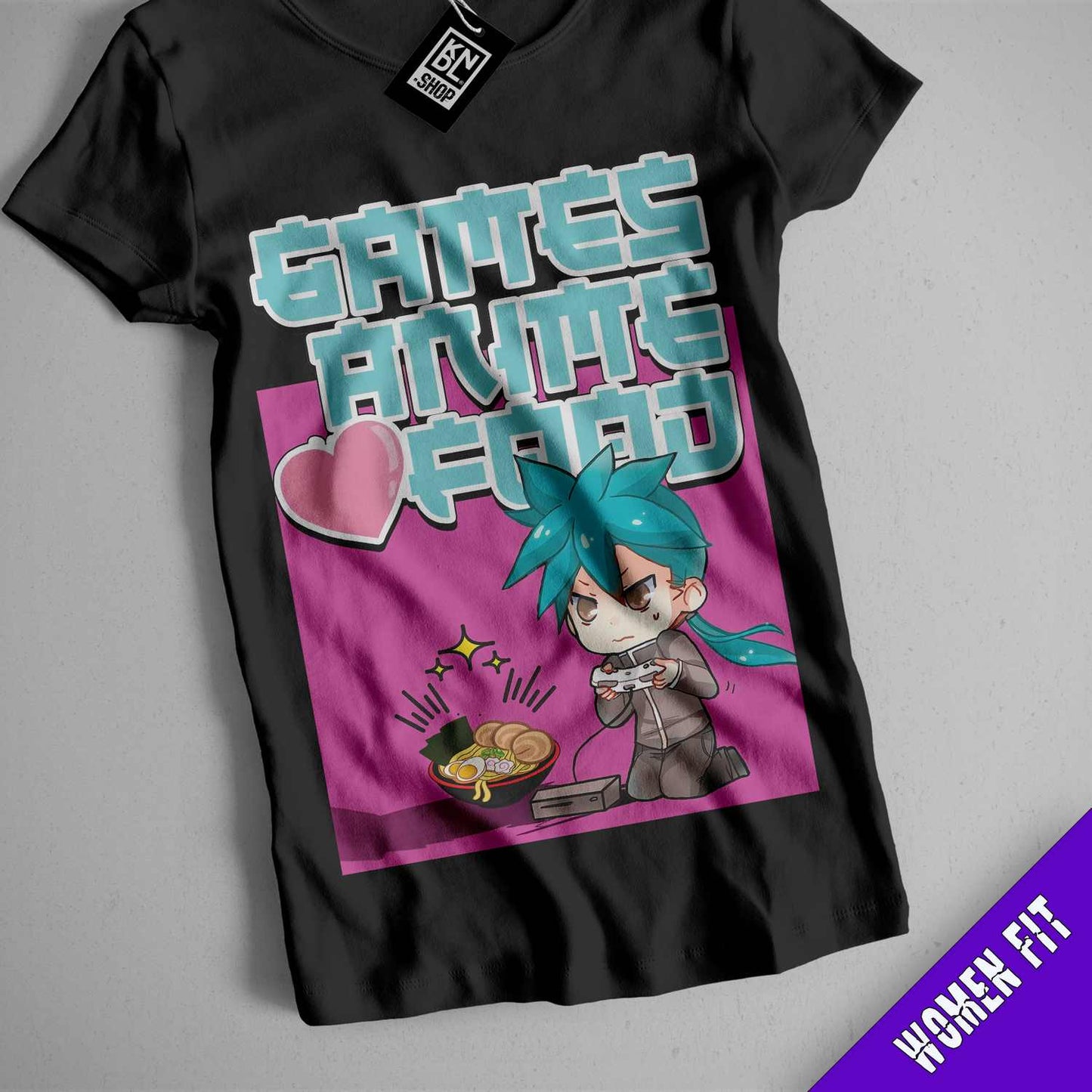 a t - shirt with an image of a girl holding a heart