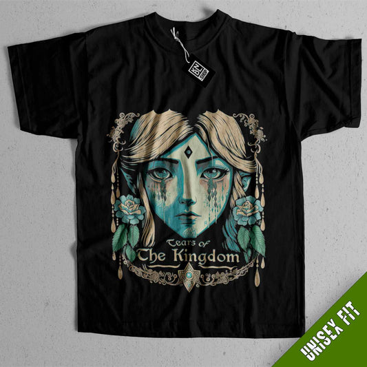 a black t - shirt with a picture of a woman's face on it