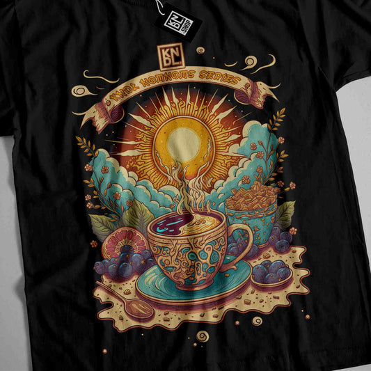 a t - shirt with a cup of coffee on it