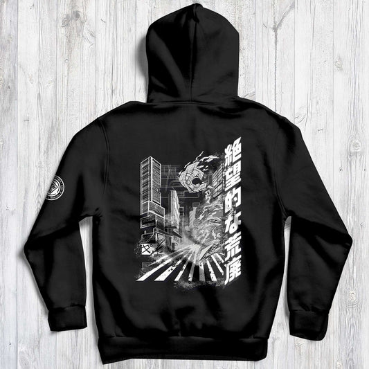 NR 06 | DYSTOPIAN DESOLATION | INSPIRED BY JAPANESE URBAN ART | UNISEX HOODIE SWEATER | KANGAROO POCKETS | CVC