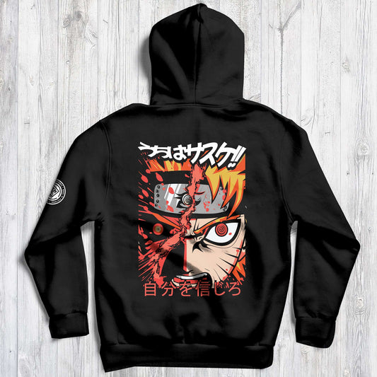 NR 14 | BELIEVE IN YOURSELF | INSPIRED BY NARUTO | UNISEX HOODIE SWEATER | KANGAROO POCKETS | CVC