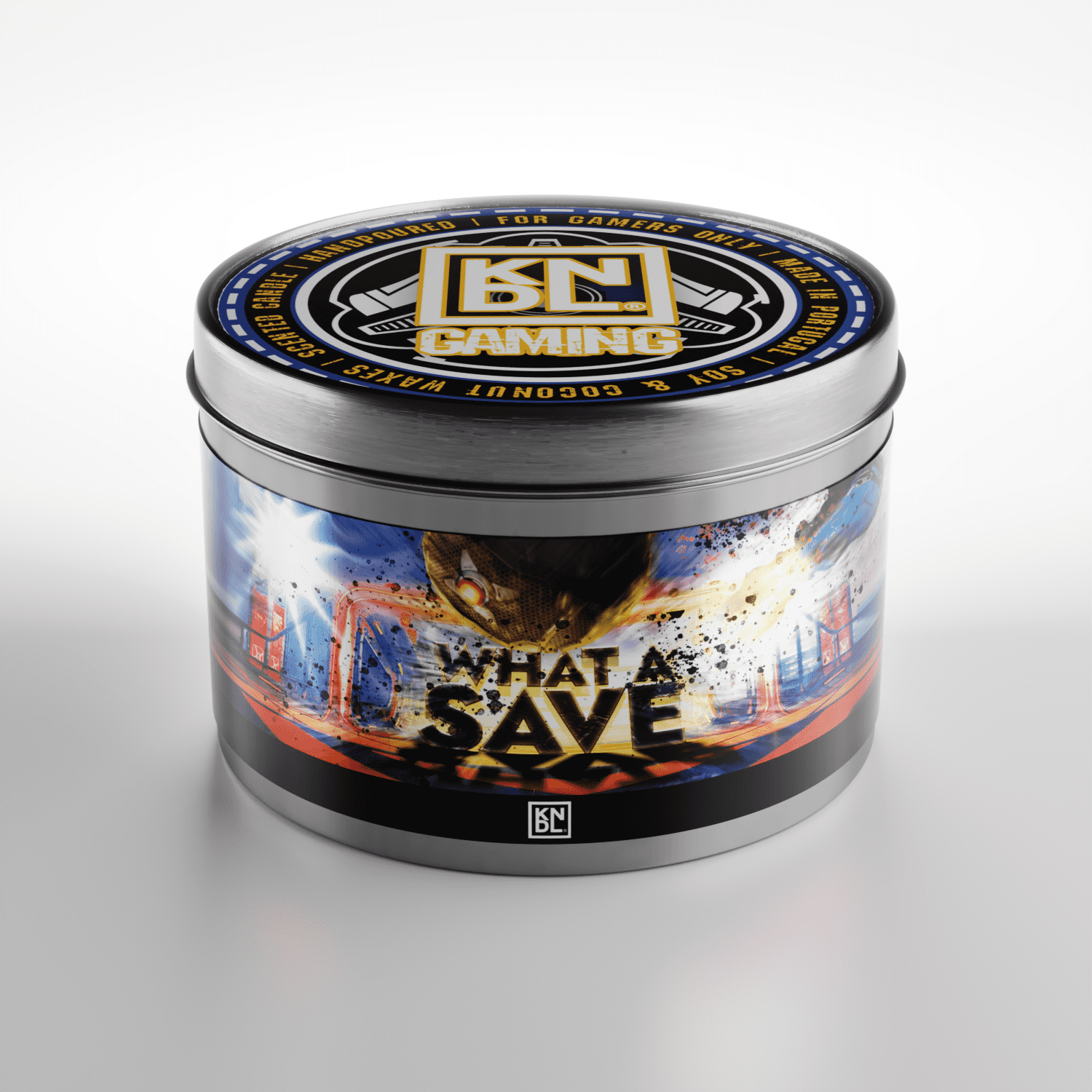 TIN NR 24 | WHAT A SAVE | ROCKET LEAGUE INSPIRED SCENTED CANDLE