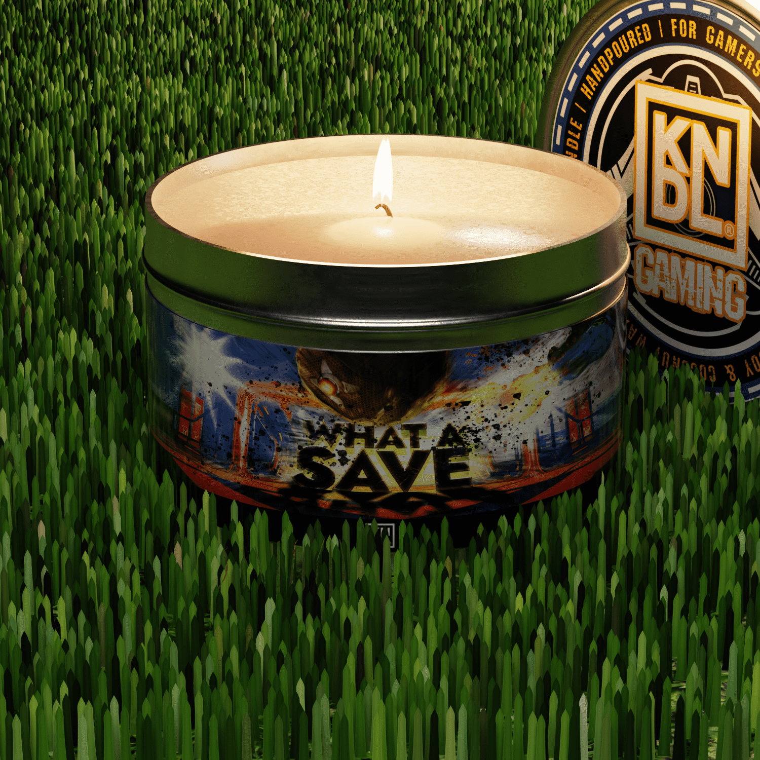 TIN NR 24 | WHAT A SAVE | ROCKET LEAGUE INSPIRED SCENTED CANDLE