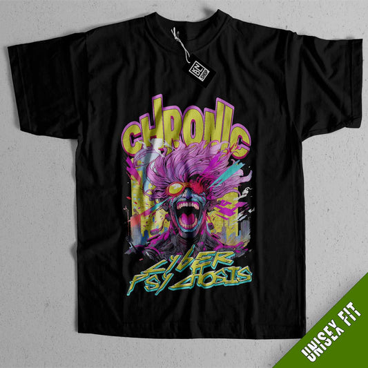 a black t - shirt with an image of a clown on it