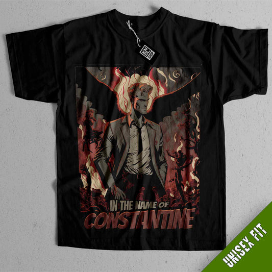 a black t - shirt with a picture of a man in a suit and tie