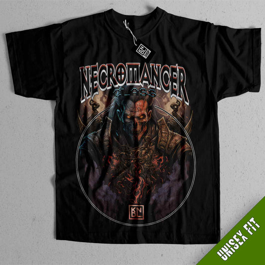 a black shirt with a picture of a skeleton on it