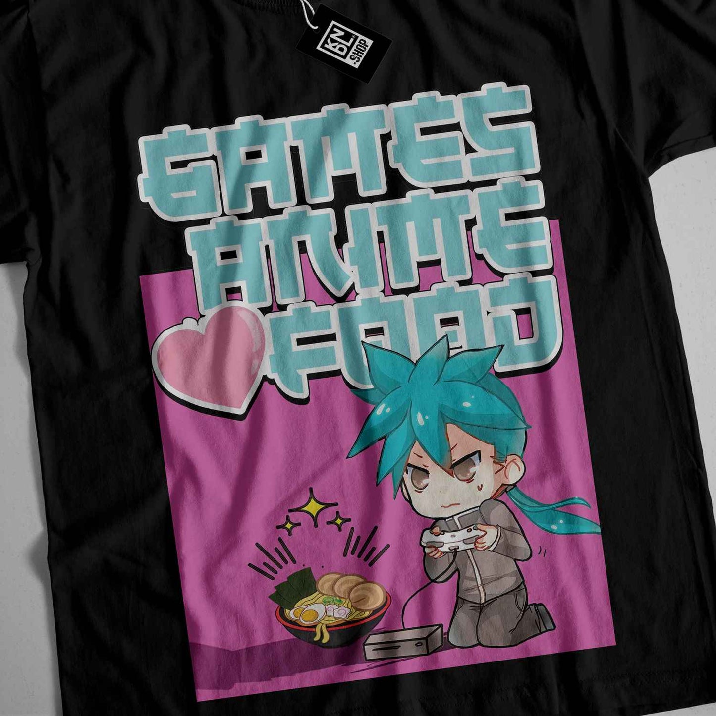 a t - shirt with an image of a girl eating chips