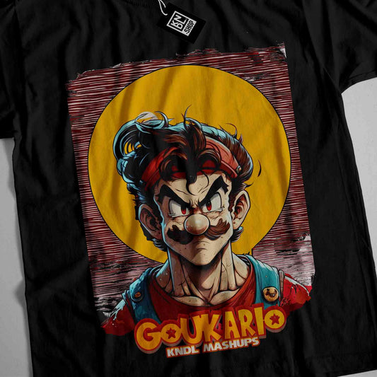 a black t - shirt with a picture of a man with a moustache