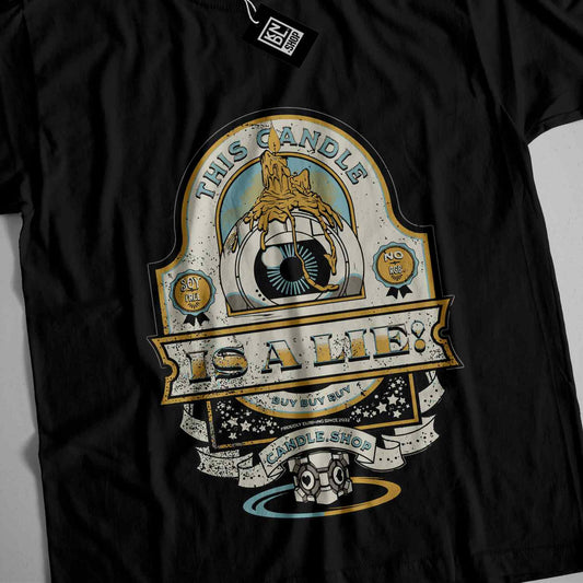 a black t - shirt with a picture of a soccer ball on it