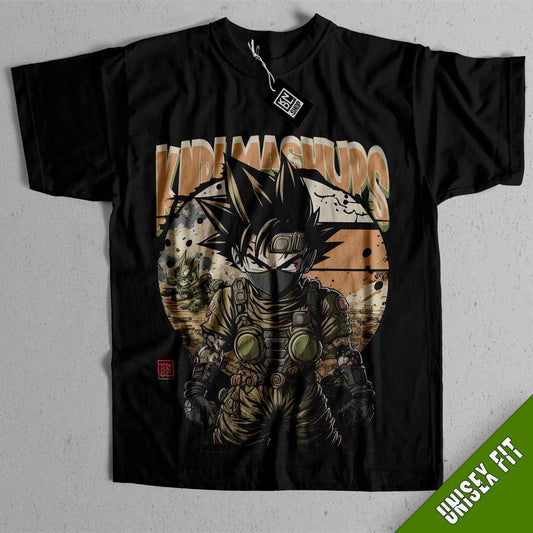 a black shirt with a picture of a character on it