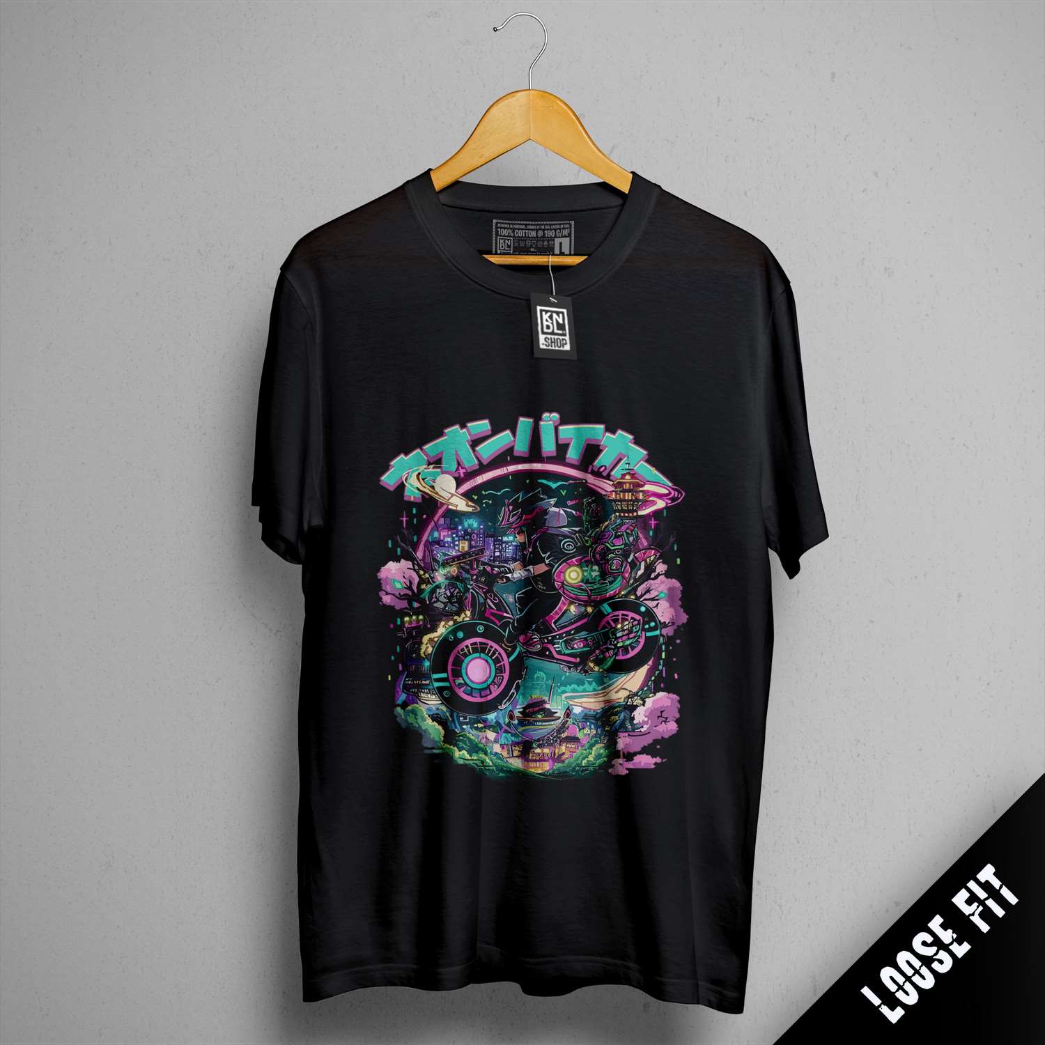 a black t - shirt with a picture of an alien on it