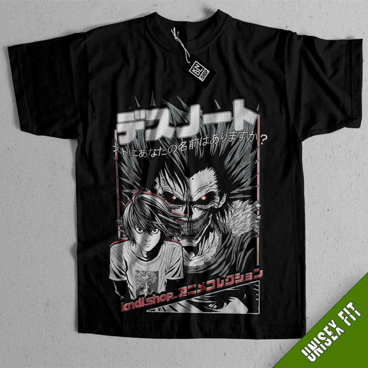 a black t - shirt with a picture of a demon on it