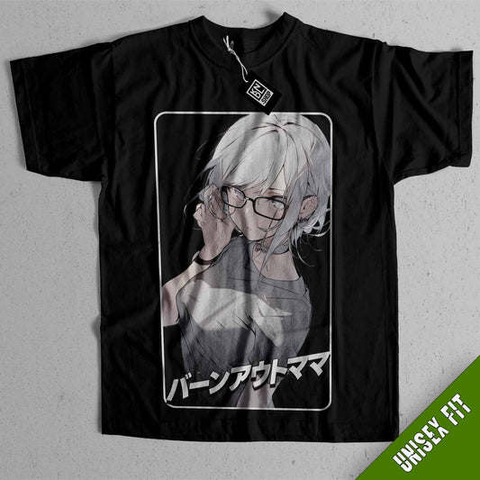 a black tshirt with a picture of an anime character on it