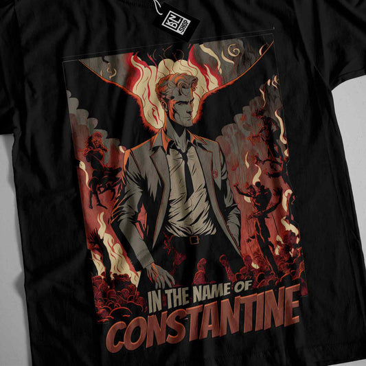 a black t - shirt with a picture of a man in a suit and tie