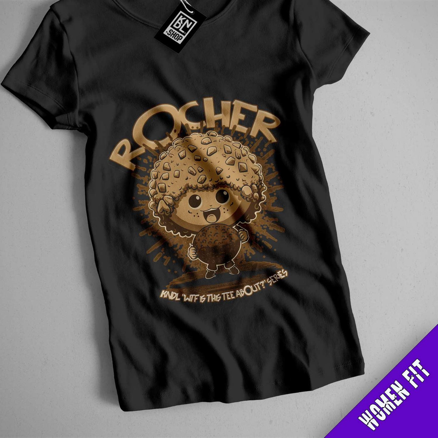 a black t - shirt with an image of a teddy bear on it