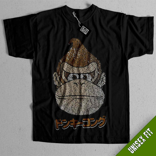 a black t - shirt with a monkey on it