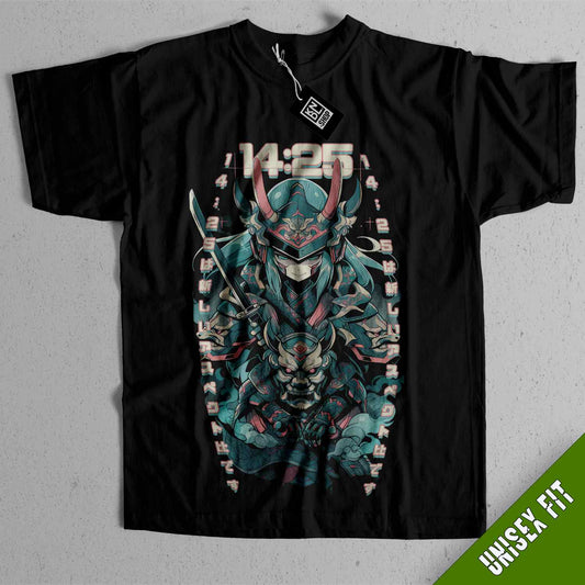 a black t - shirt with an image of a demon on it