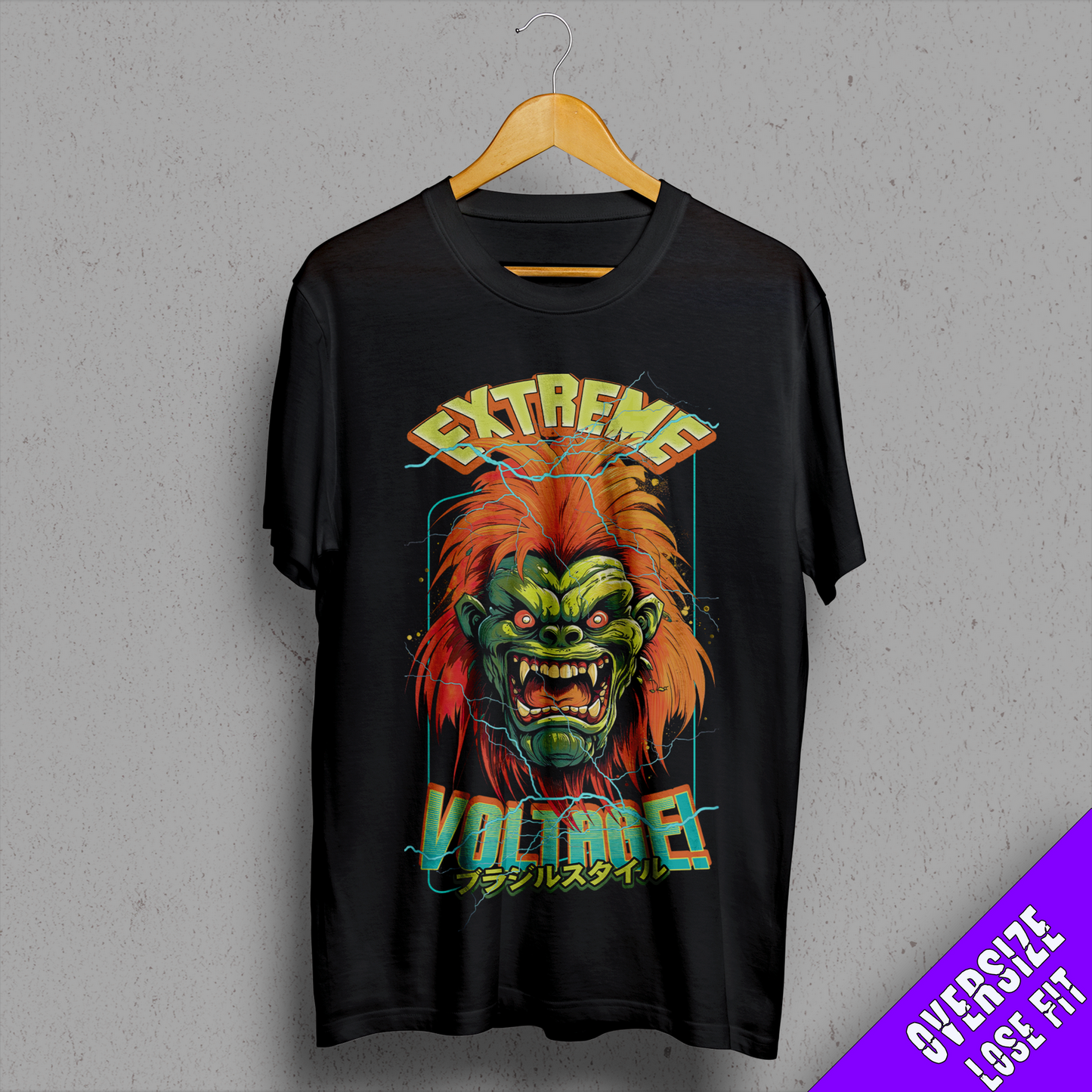 TEE NR 514 | BLANKA EXTREME VOLTAGE | STREET FIGHTER INSPIRED SHORT SLEEVE T-SHIRT FOR M/F
