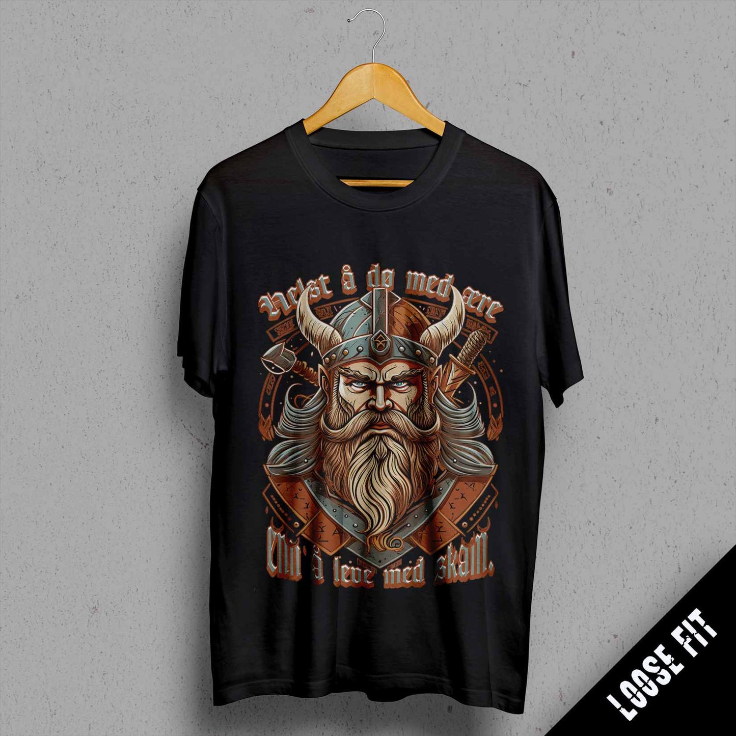 a t - shirt with an image of a viking on it