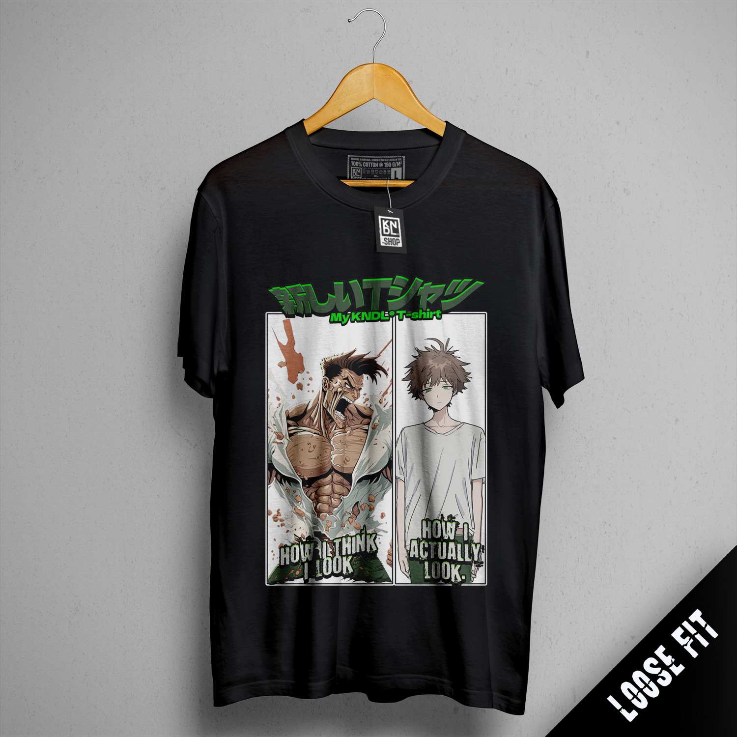 a black shirt with a picture of two anime characters on it
