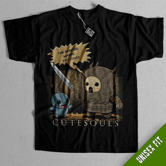 a t - shirt with a picture of a cartoon character holding a knife