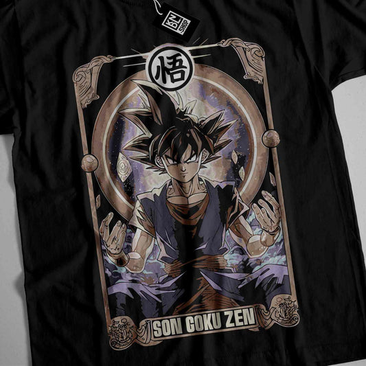 a black t - shirt with a picture of goku on it