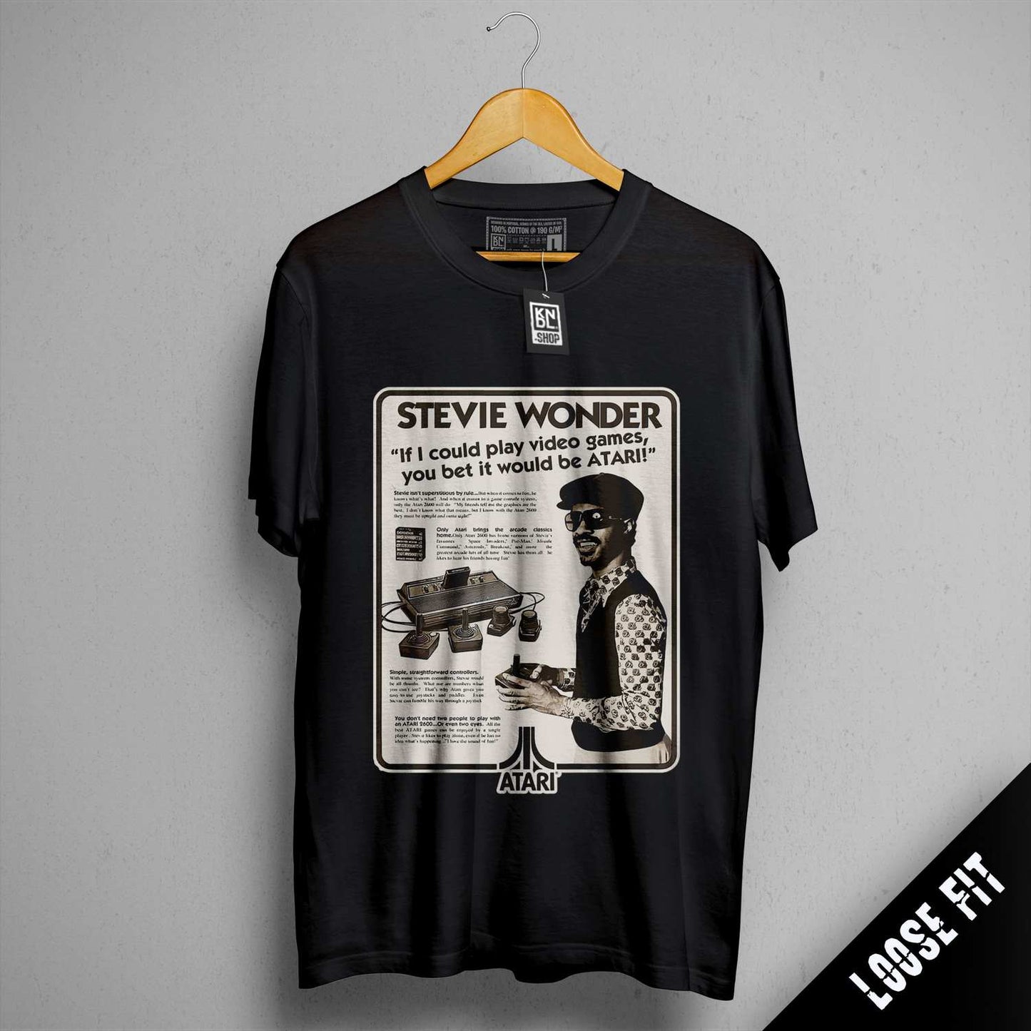 a black shirt with a picture of steve wonder on it