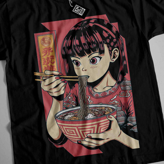 a woman eating a bowl of noodles with chopsticks