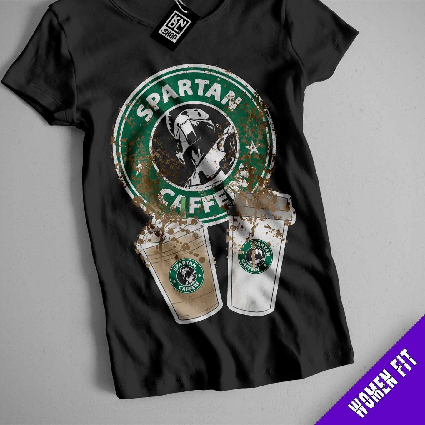 a t - shirt with the starbucks logo on it