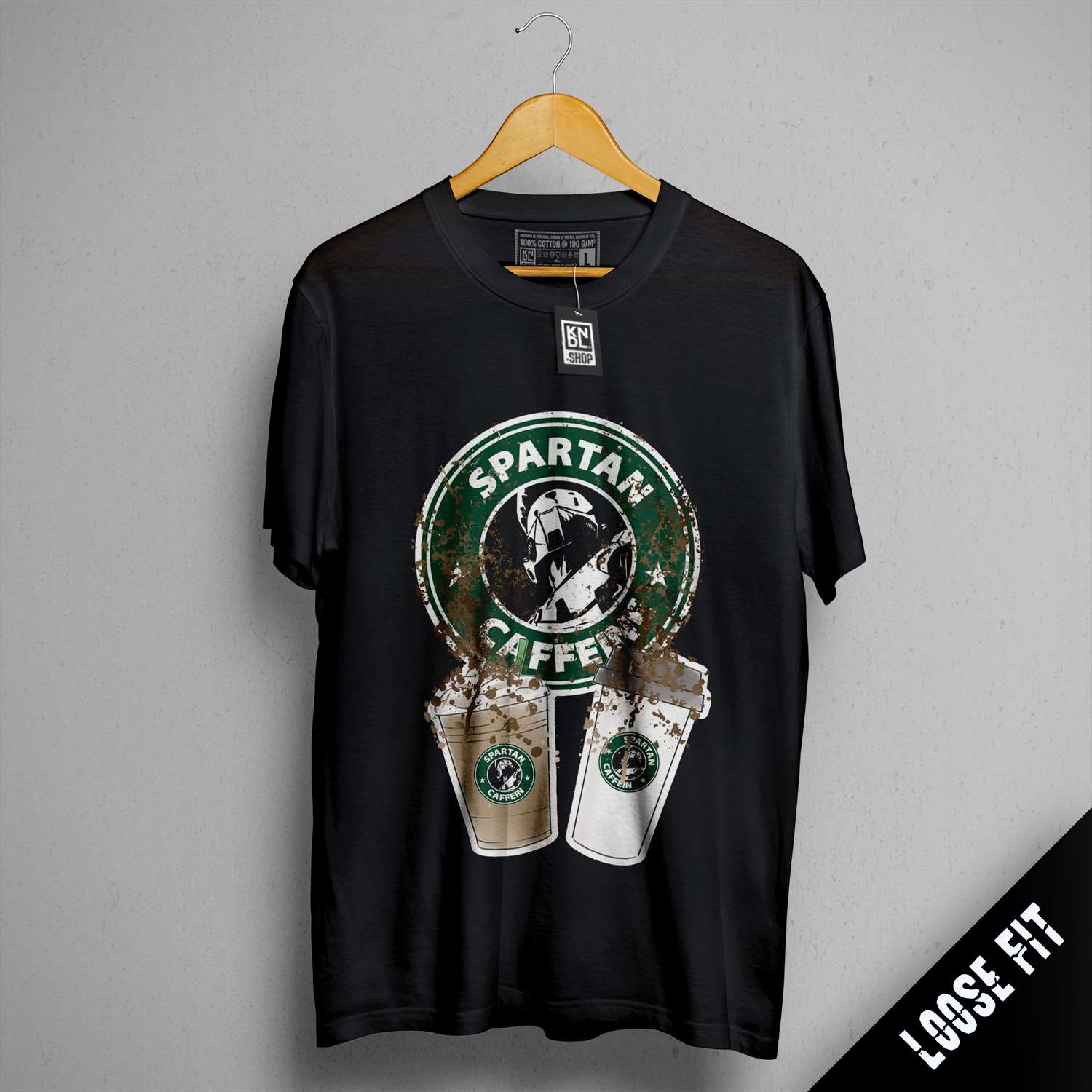a black shirt with a starbucks logo on it
