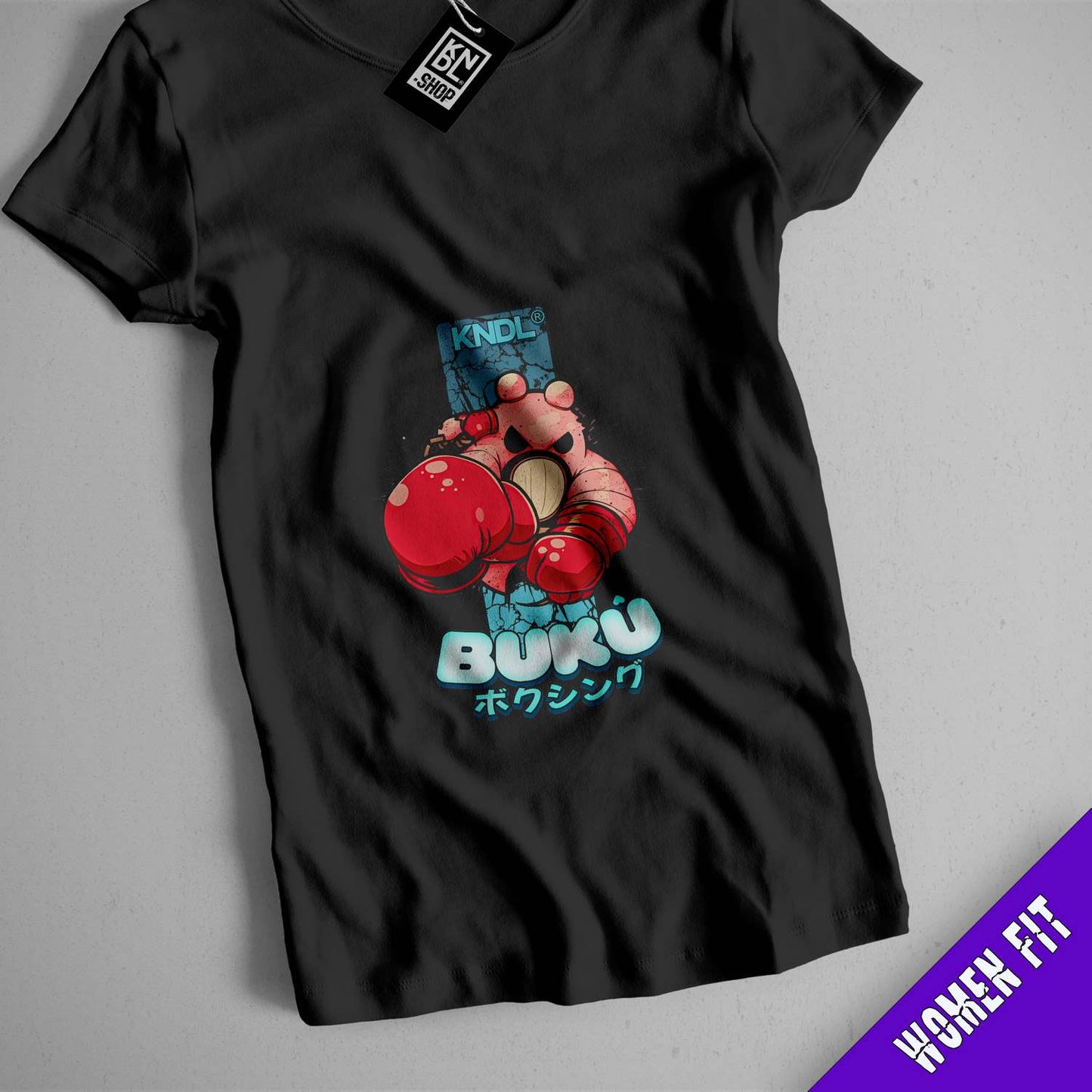 a t - shirt with a picture of a boxing glove on it