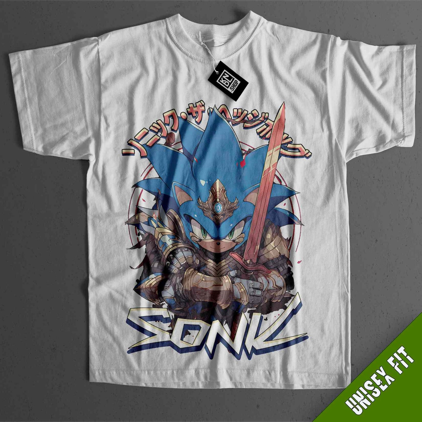 a t - shirt with a picture of a sonic character on it