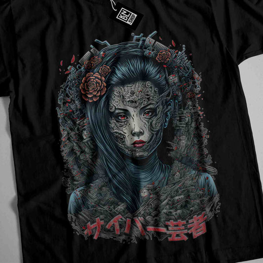 a t - shirt with an image of a woman with flowers on her head